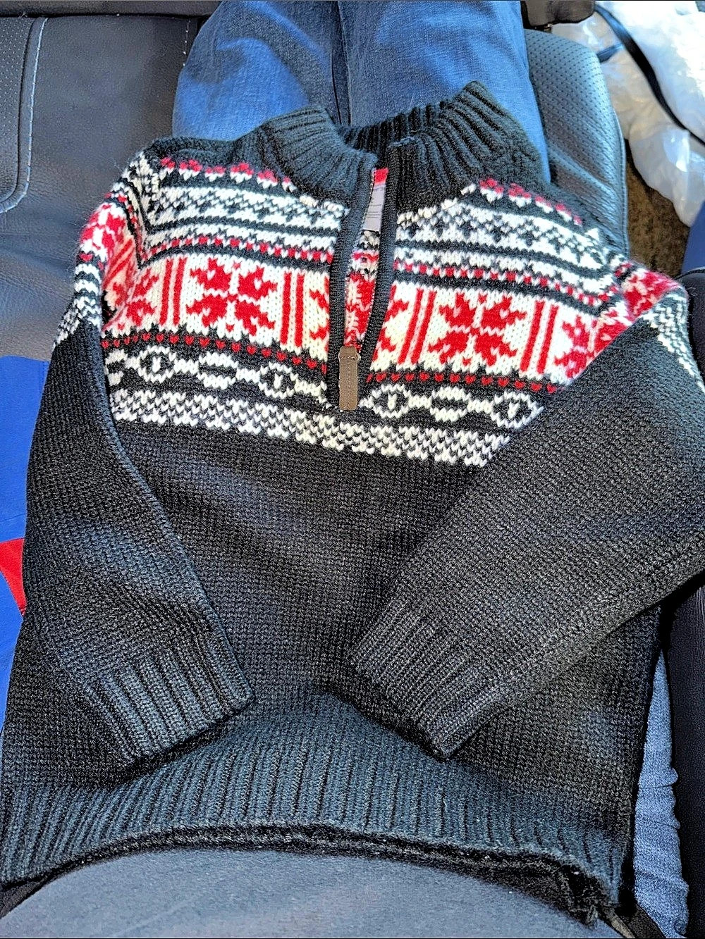 Carter's Boys 5T Fair Isle Knit Sweater Like New